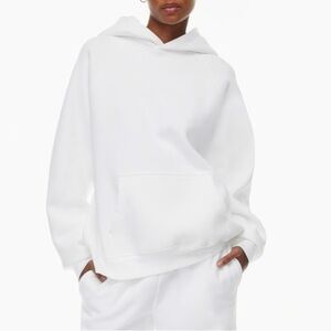 Aritzia Cozy Fleece Mega Raglan Hoodie in white